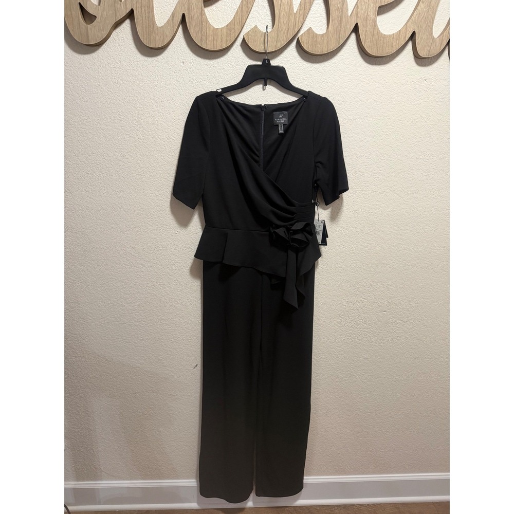 Adrianna Papell Black Dress Size 8 (Leg Split)
